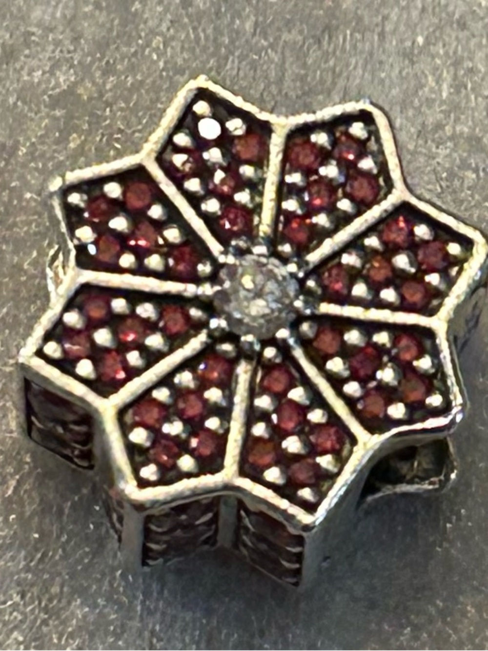 Pandora 2016 Ltd Edition Christmas Red Poinsettia Crystal Holiday Charm